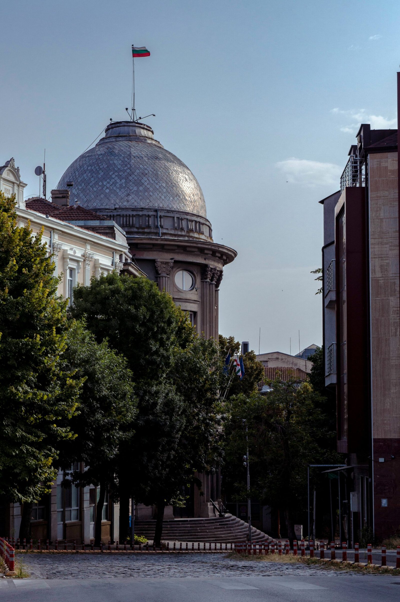 a large building with a dome